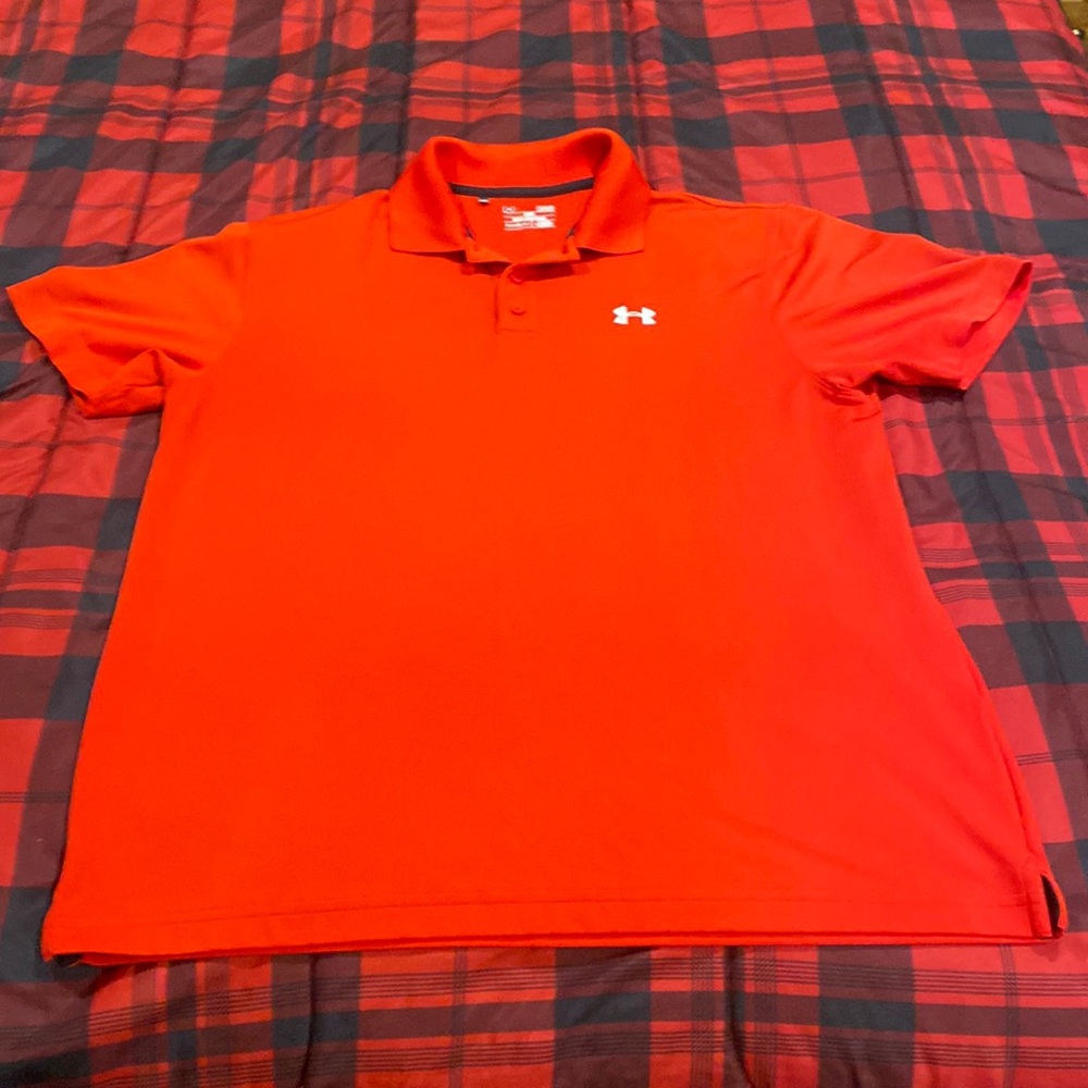 Under Armour red performance polo